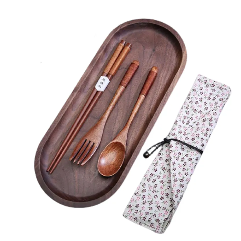 Funki Buys | Cutlery Sets | Portable 2-3-Pcs Wooden Cutlery Set | Eco