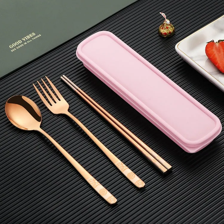 Portable Stainless Steel Tableware Set for Students and Office Workers